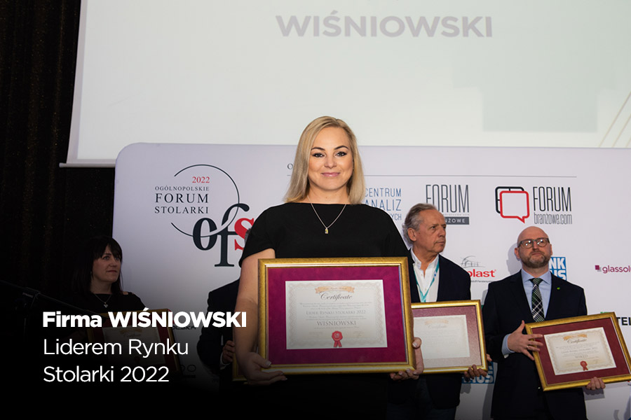 Firma WIŚNIOWSKI LIDEREM RYNKU STOLARKI 2022 WIŚNIOWSKI